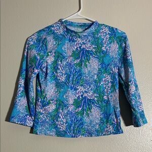 Lilly Pulitzer Blue and Pink Swirl Top